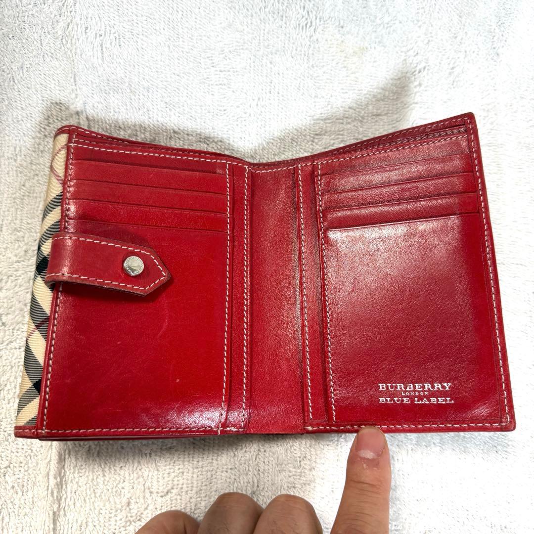 Burberry Blue Label チェック柄 二つ折り財布