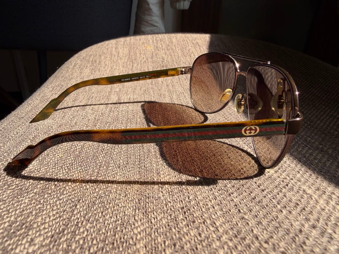 【極美品】GUCCI ティアドロップ サングラス シェリーライン 茶色