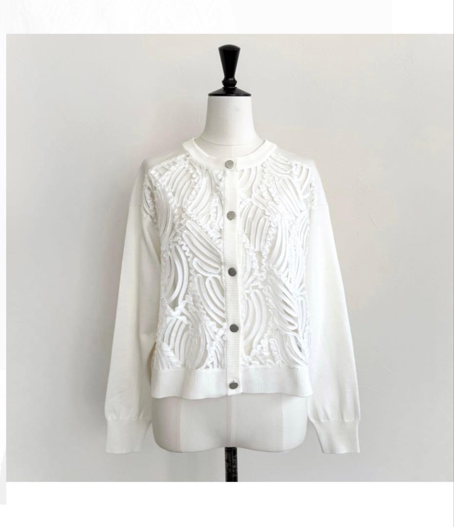 新品☆SYSORUSセレクト レース ホワイト カーディガン