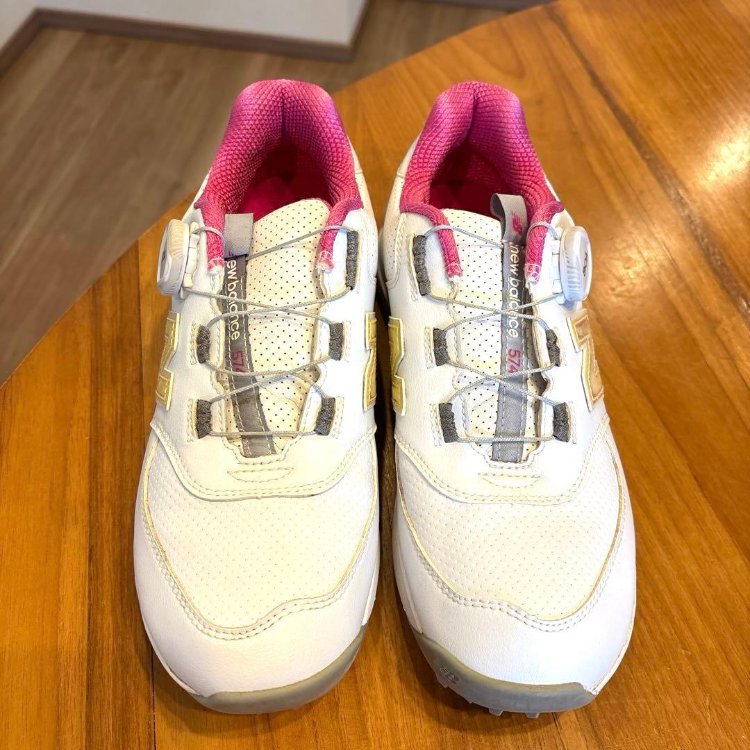 【new balance574】美品！ゴルフシューズ 24.5