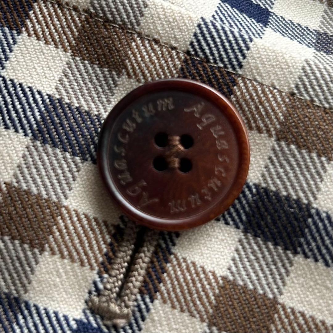 アクアスキュータム 4wayリバーシブルロングコート ベージュ　チェック