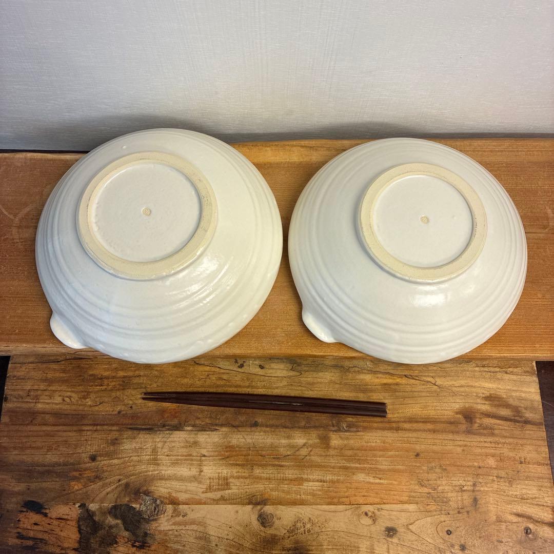 新品　陶器　陶芸作家　不揃い片口鉢大サイズ2個　464