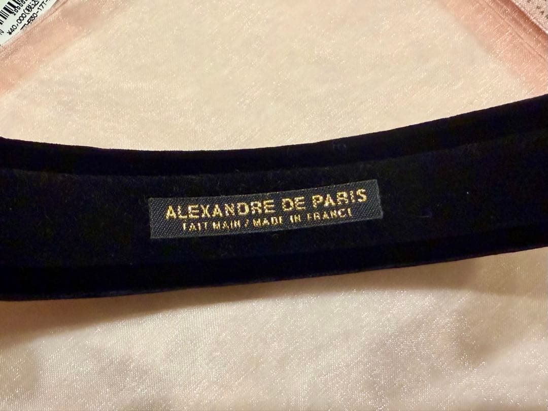 ALEXANDRE DE PARIS ブラック ベルベット カチューシャ