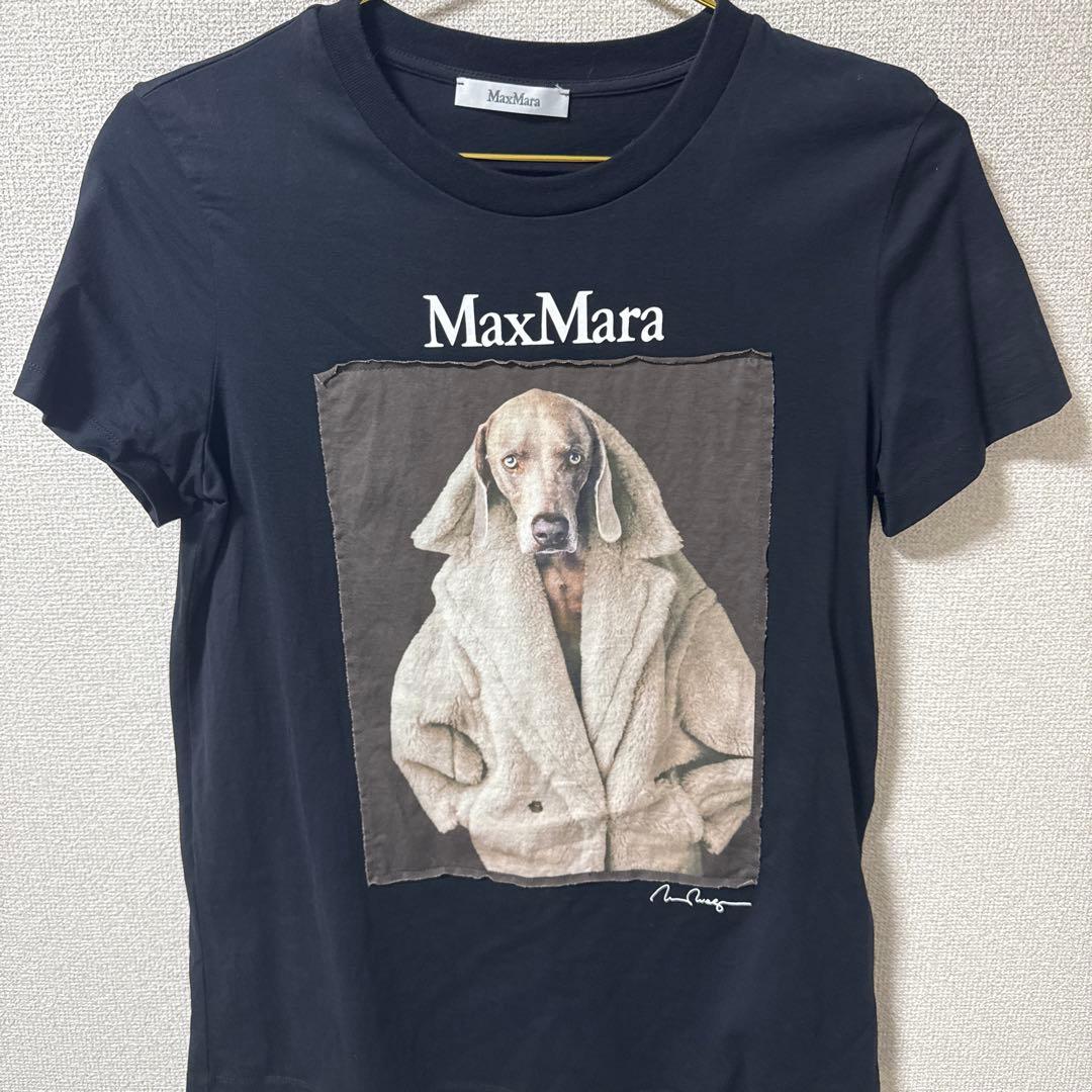 MaxMara 犬プリント ブラック Tシャツ