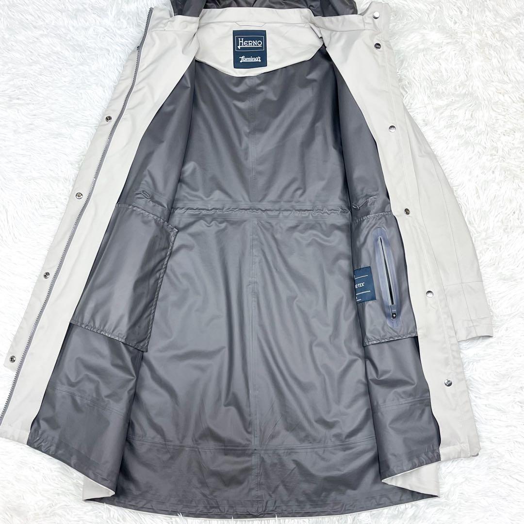 希少 ヘルノ ラミナー ステンカラーコート フード着脱可 ゴアテックス 2XL