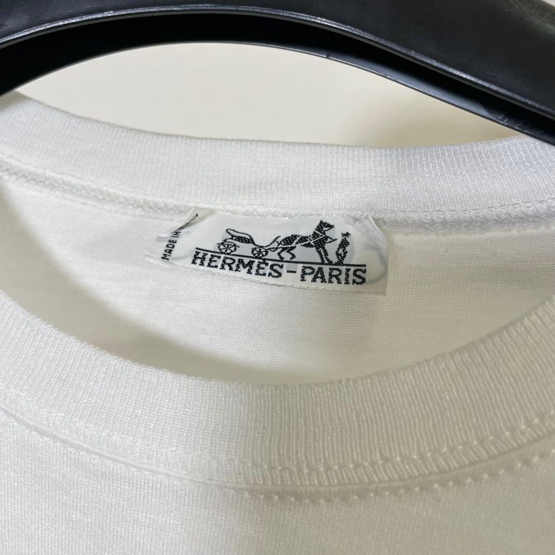 タ*ウ様 HERMES ホワイト クルーネック Tシャツ