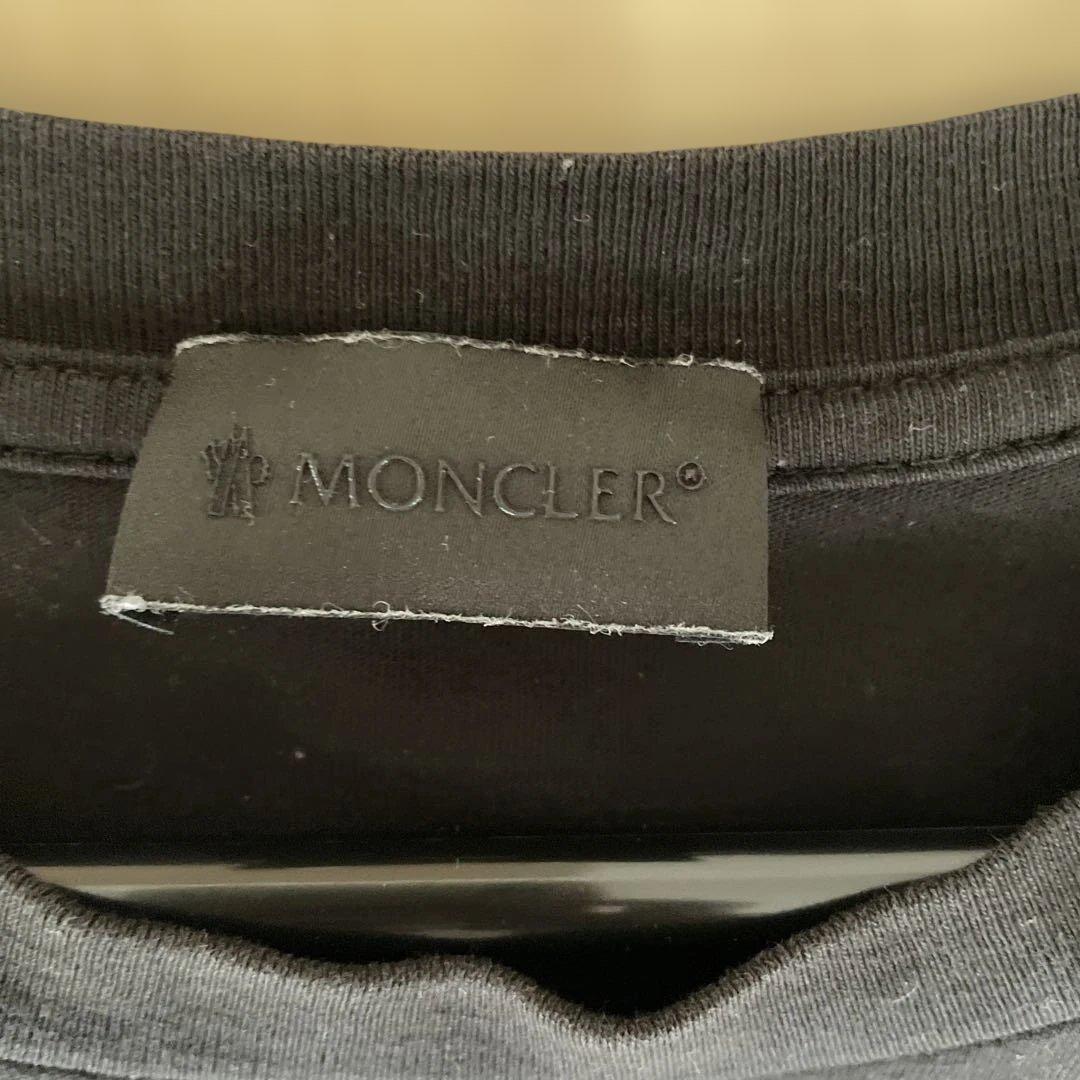 メンズ MONCLER ロゴプリント 半袖 Tシャツ 黒 トルコ製 Mサイズ