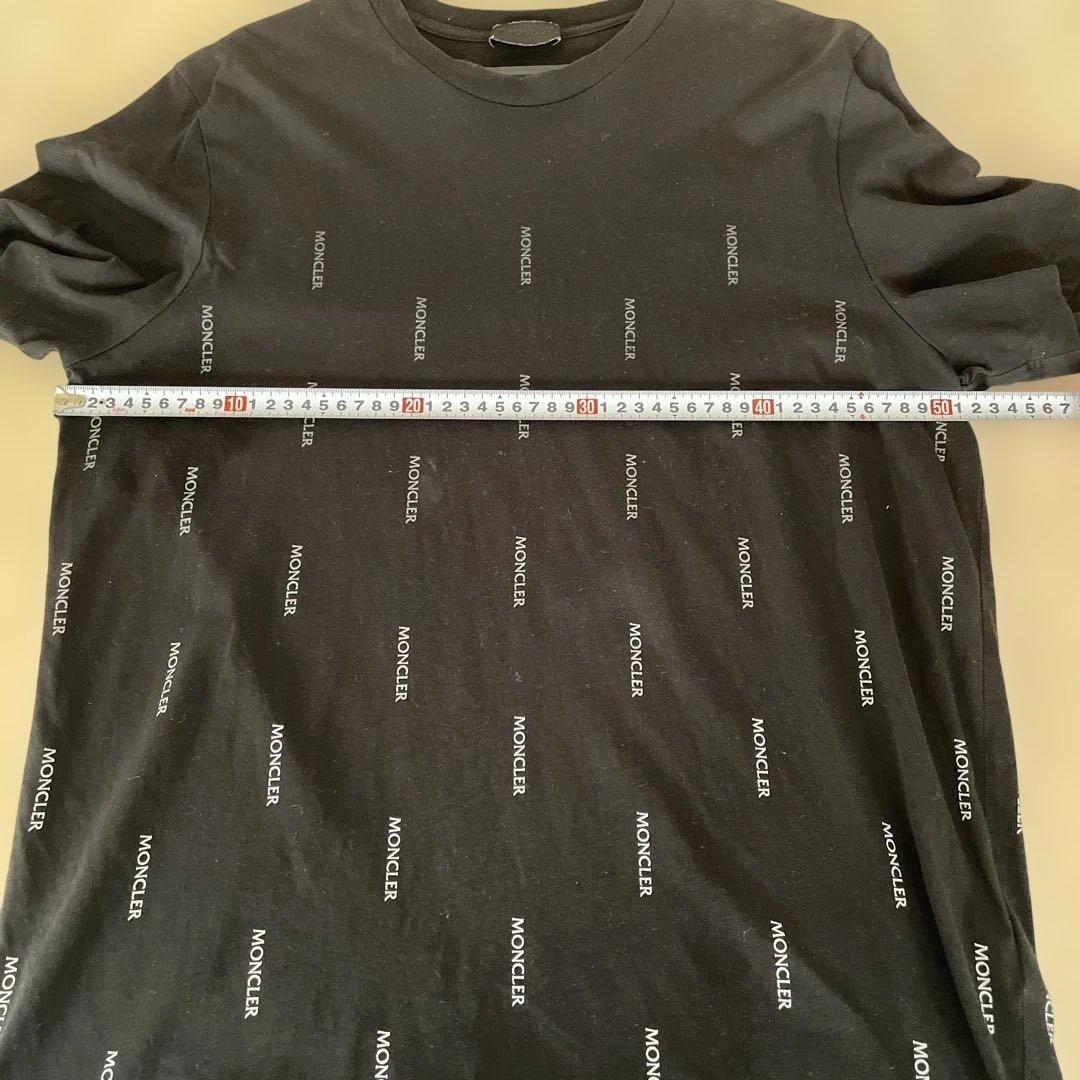 メンズ MONCLER ロゴプリント 半袖 Tシャツ 黒 トルコ製 Mサイズ