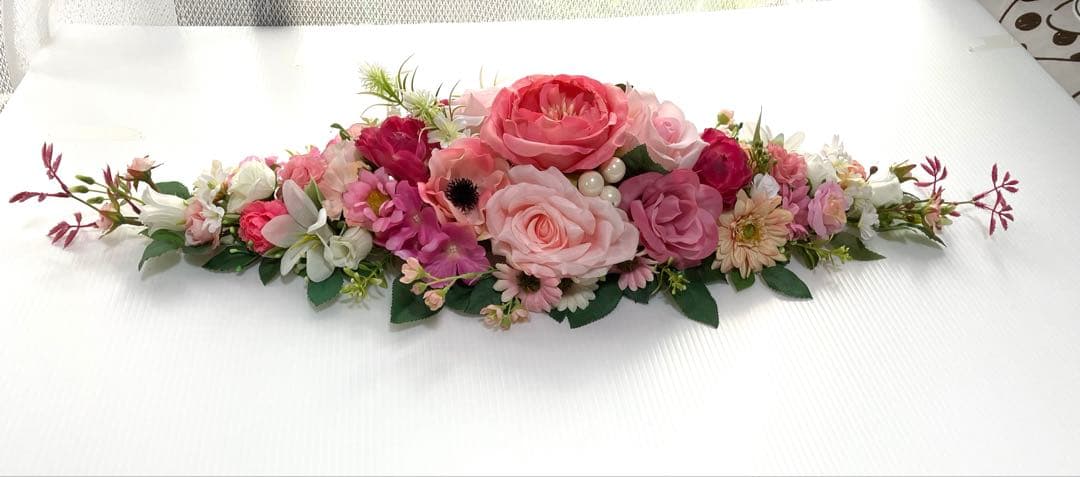 ❤️メルちゃん❤️♪置き型アレジメント♪ピンクの薔薇メイン♪