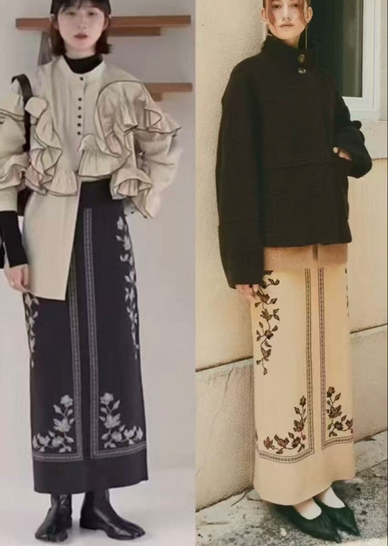◉週末価額❗️EAPHI SCARF MOTIF KNIT SKIRT