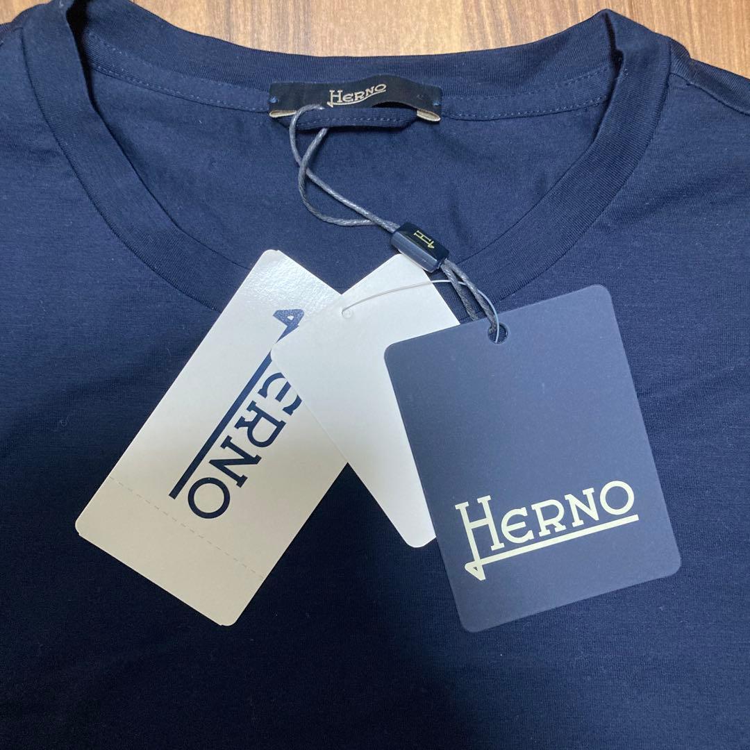 【新品】HERNOストレッチコットンジャージS/Sクルーネックカットソー