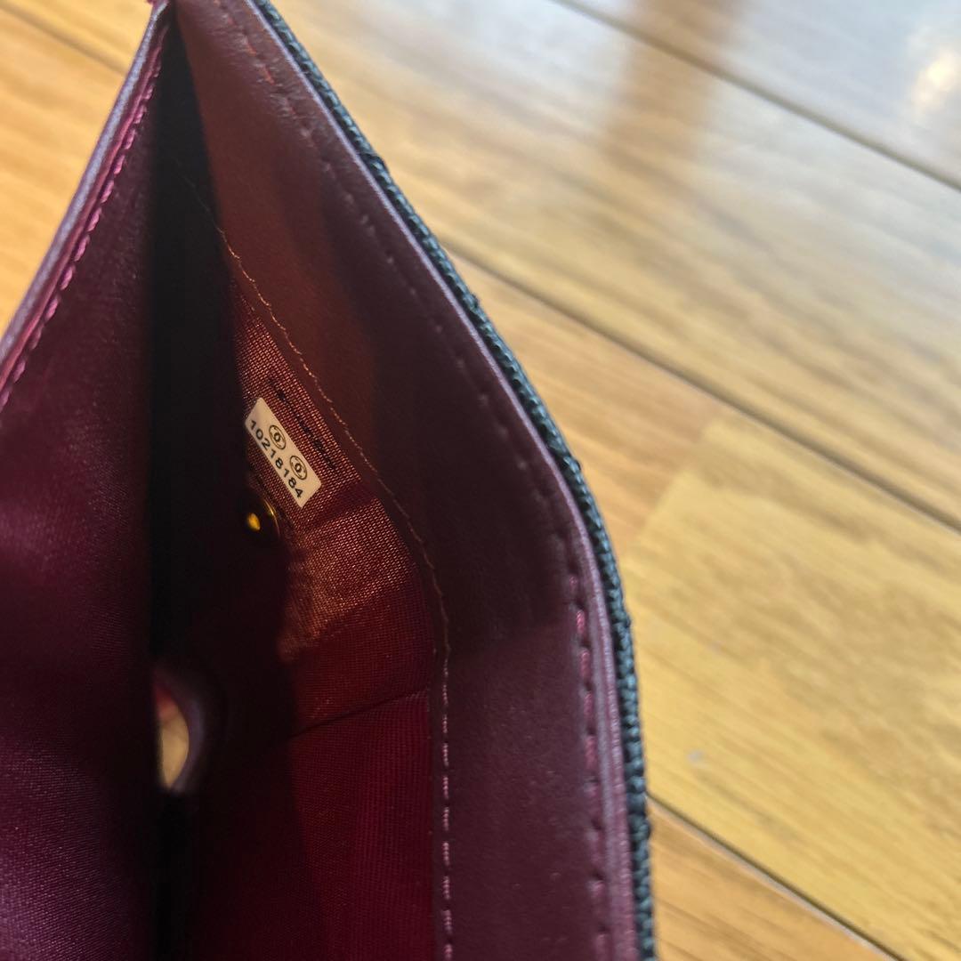 CHANEL ♡ノベルティ♡キャビアスキン三つ折り財布