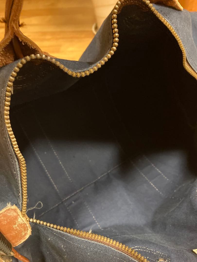 ＬＬＢｅａｎ　ダッフルボストンバック　レザーハンドル　ネイビー　90年代