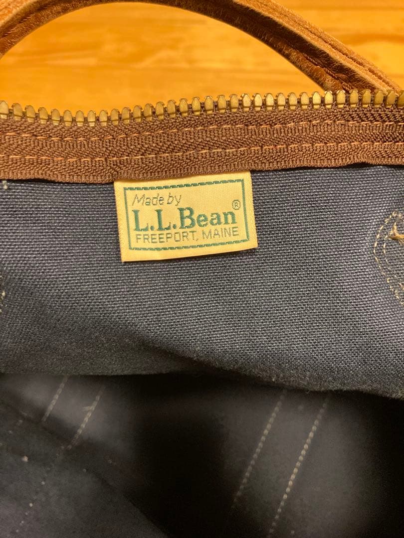 ＬＬＢｅａｎ　ダッフルボストンバック　レザーハンドル　ネイビー　90年代