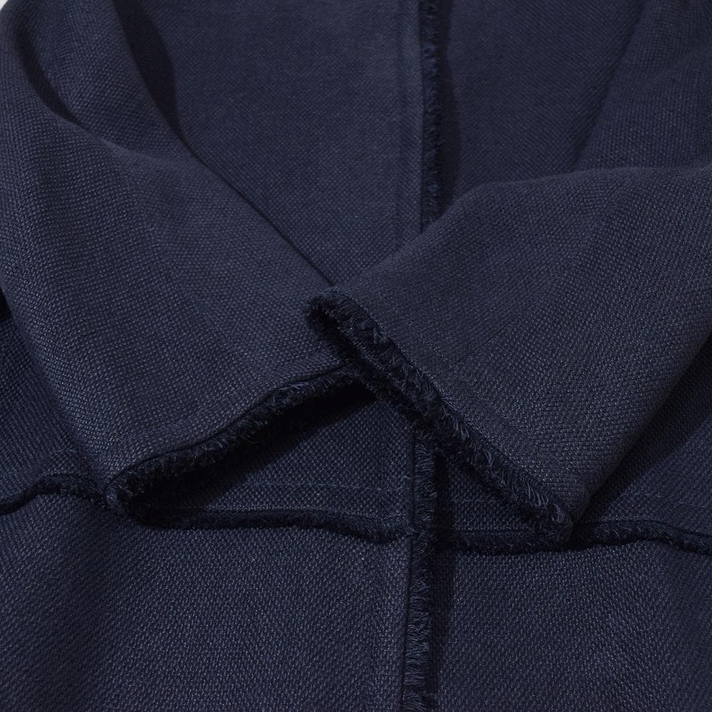 春夏 'S Max Mara リネン ノーカラーコート 40 ネイビー 7分袖