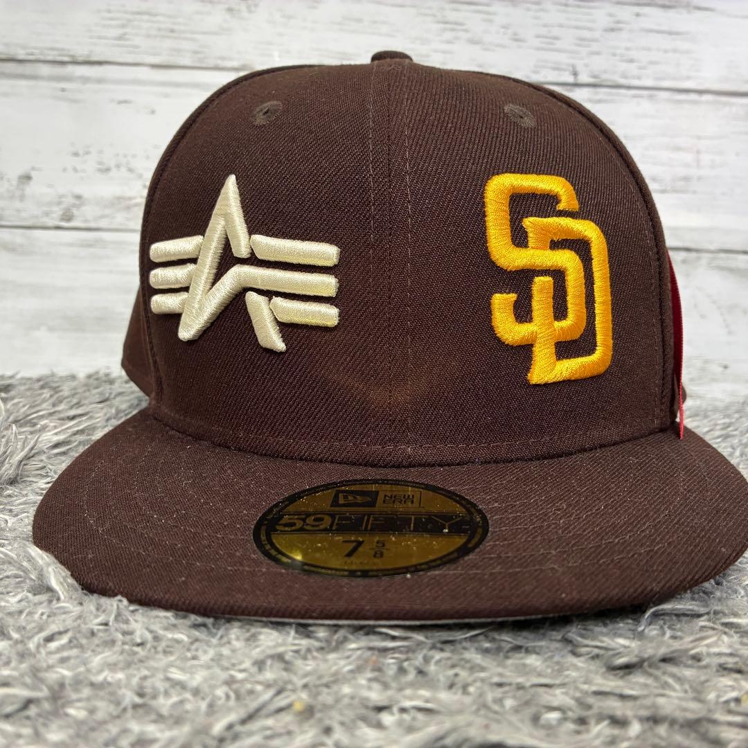 アルファ×ニューエラ59FIFTY パドレス キャップ 茶 7 5/8 別注