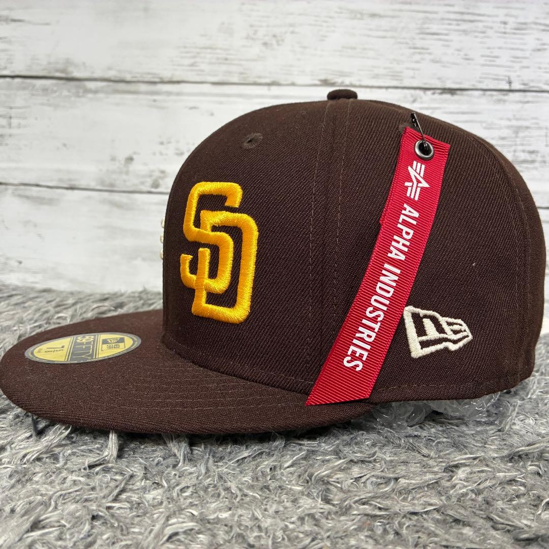 アルファ×ニューエラ59FIFTY パドレス キャップ 茶 7 5/8 別注