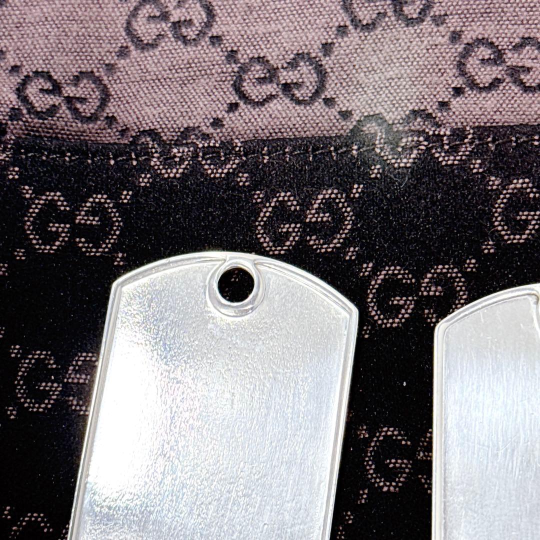 GUCCI グッチ　ドッグタグ　プレート　2枚組 sv925 シリアル　ロゴ刻印