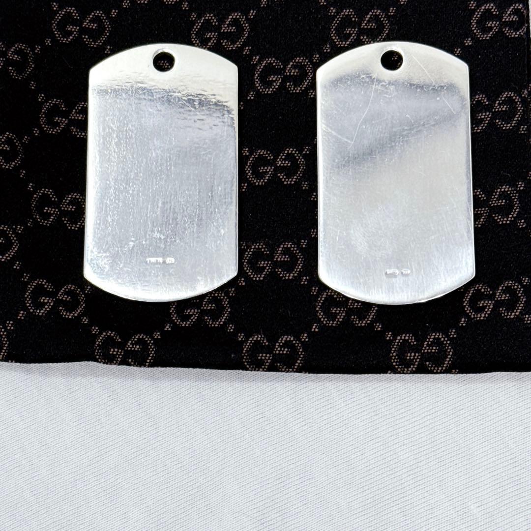 GUCCI グッチ　ドッグタグ　プレート　2枚組 sv925 シリアル　ロゴ刻印