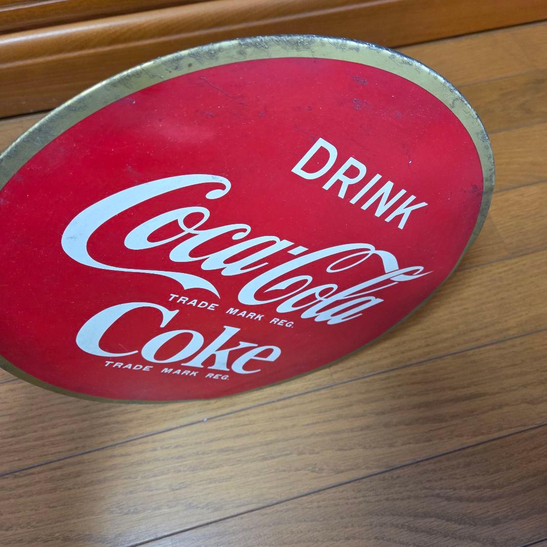 Coca-Cola プレート 丸型看板 赤 昭和レトロ ヴィンテージ