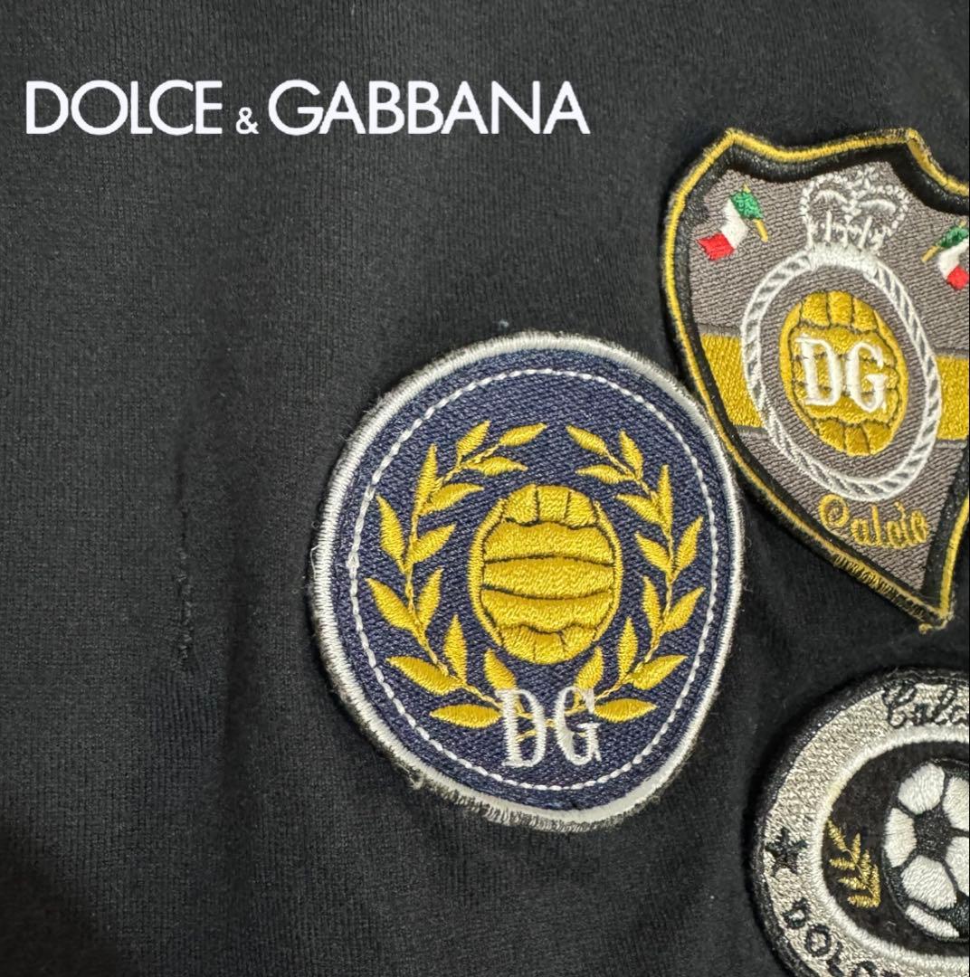 【希少サイズ】DOLCE&GABBANA イタリア製 ワッペンTシャツ 黒54