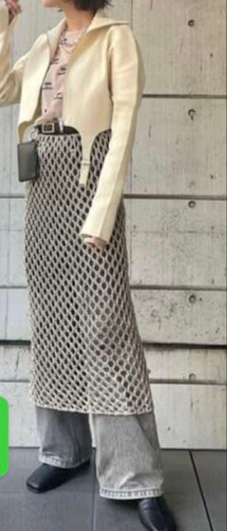 MAISON SPECIALメタリックヤーンスカート ①シャンパン