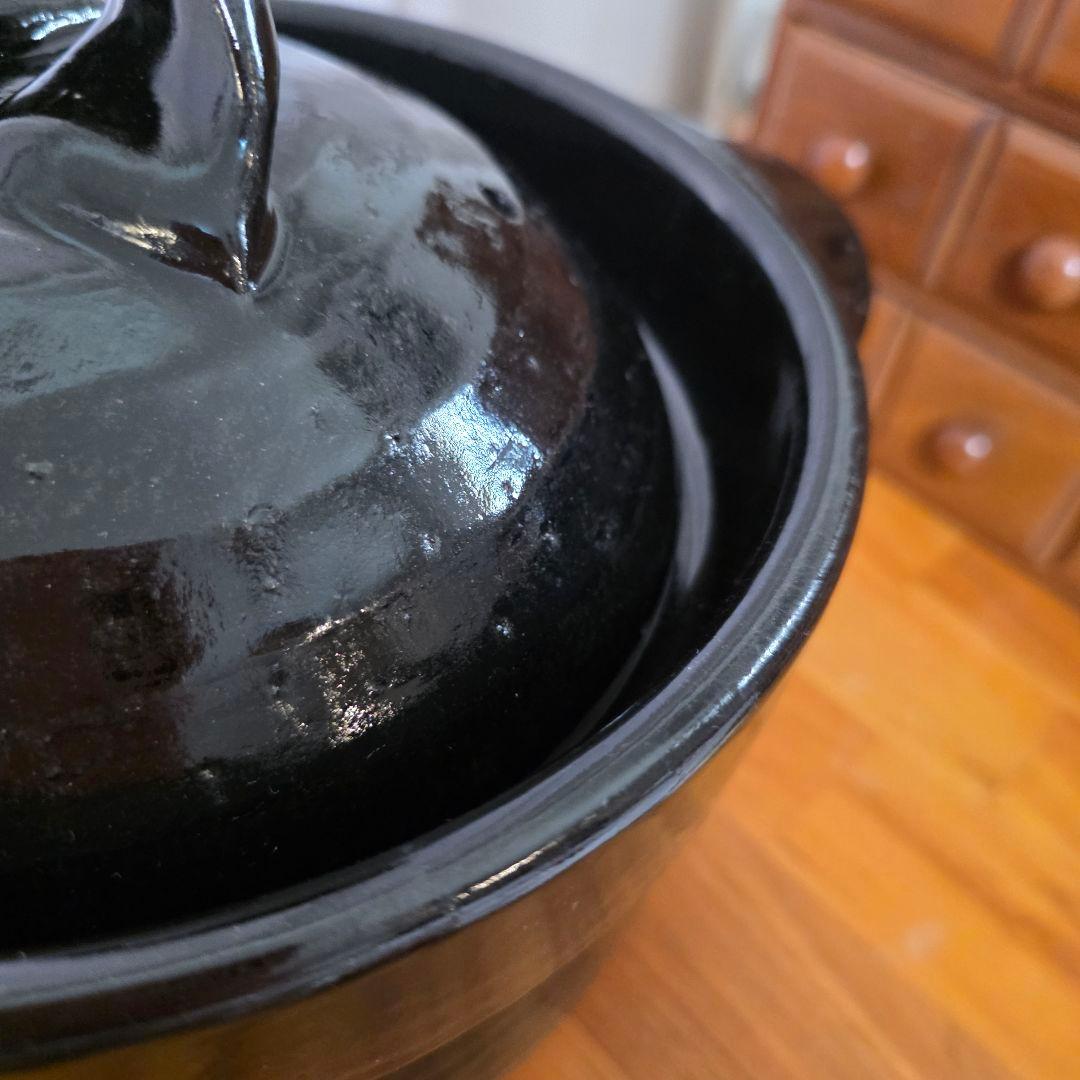 信楽焼 ごはん鍋 5合炊き 黒釉 御飯鍋 ふっくら！土鍋