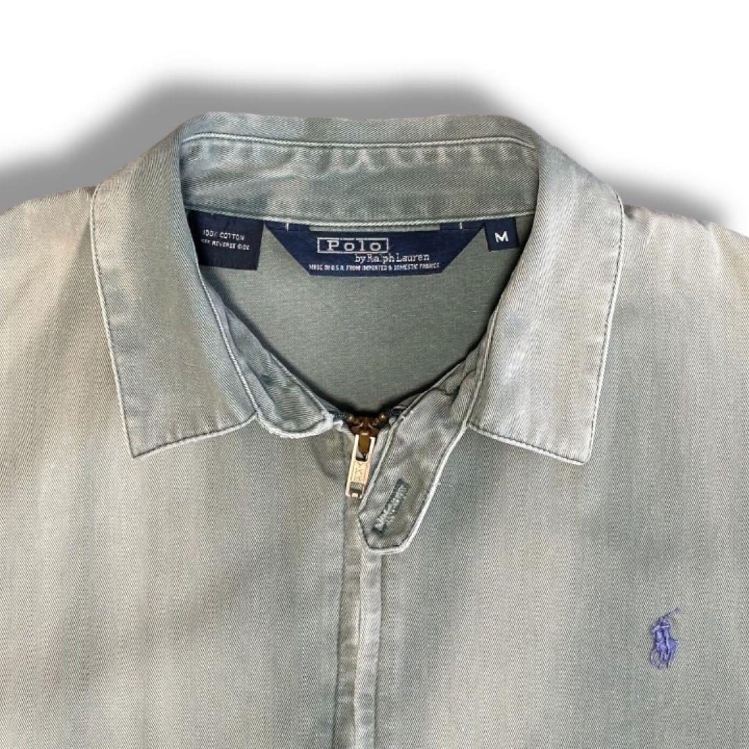 90s USA製 POLO ラルフローレン スウィングトップ フェード グリーン