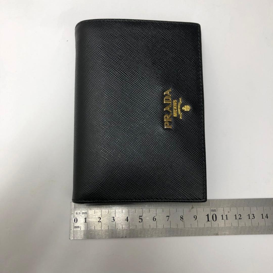 (C011916)PRADA サフィアーノ 二つ折り財布 ブラック プラダ