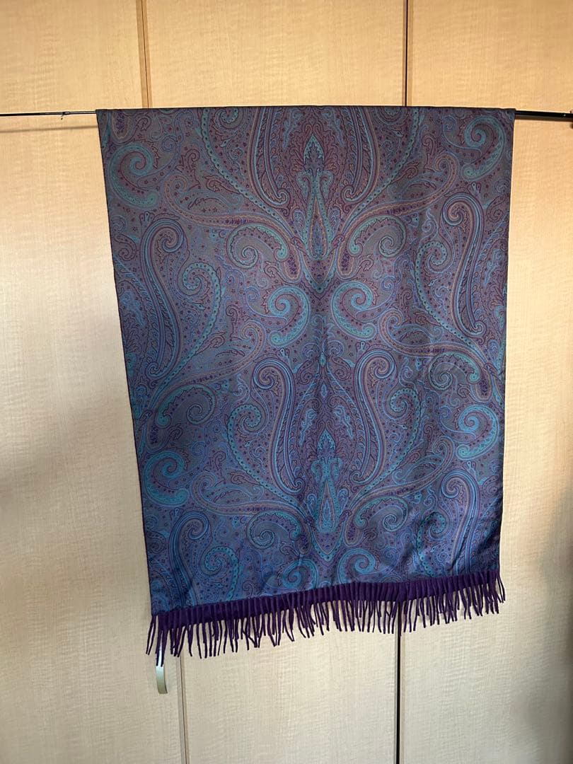 ETRO ペイズリー柄ストール ダークパープル