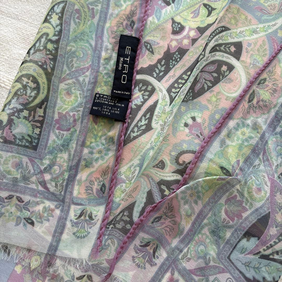 未使用　エトロ　シルク　ストール　ETRO ペイズリー　イタリア製　ITALY