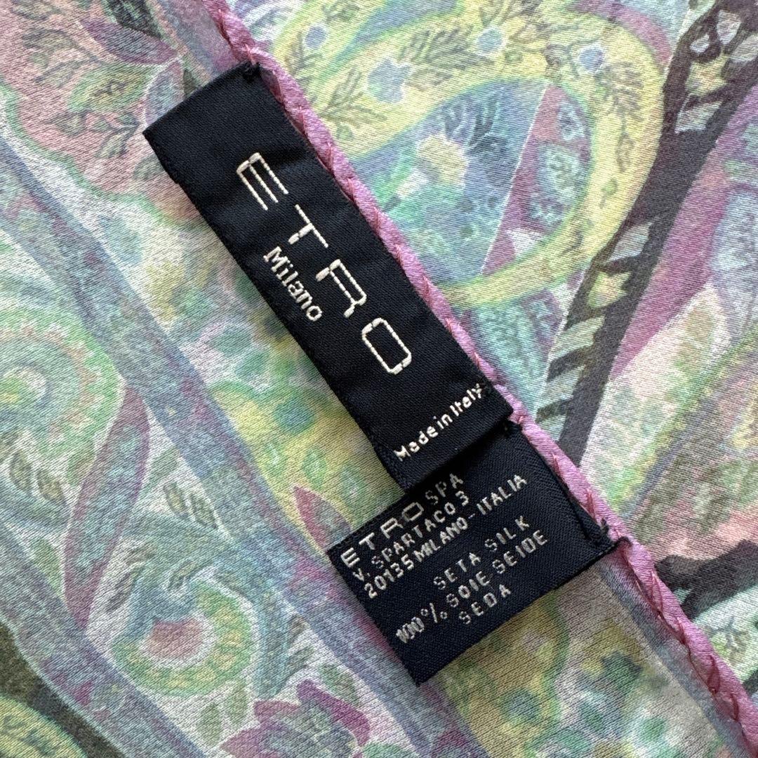 未使用　エトロ　シルク　ストール　ETRO ペイズリー　イタリア製　ITALY