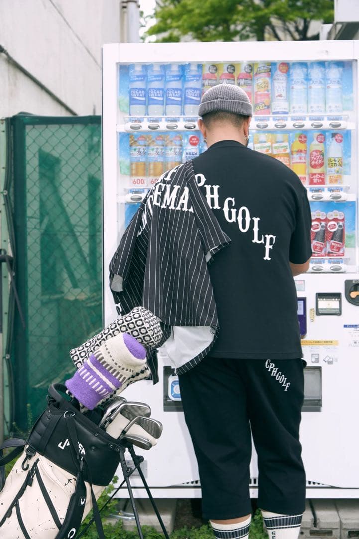 Cph/Golf 黒 コットンモックネックシャツ Lサイズ