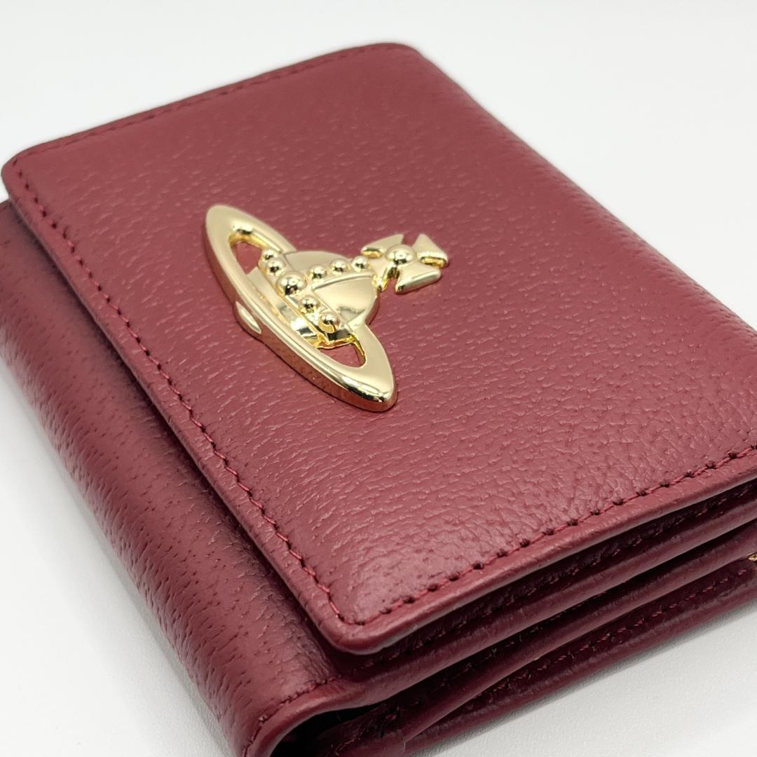 大人気 Vivienne Westwood 特価 がま口 エンジ赤 人気 折財布