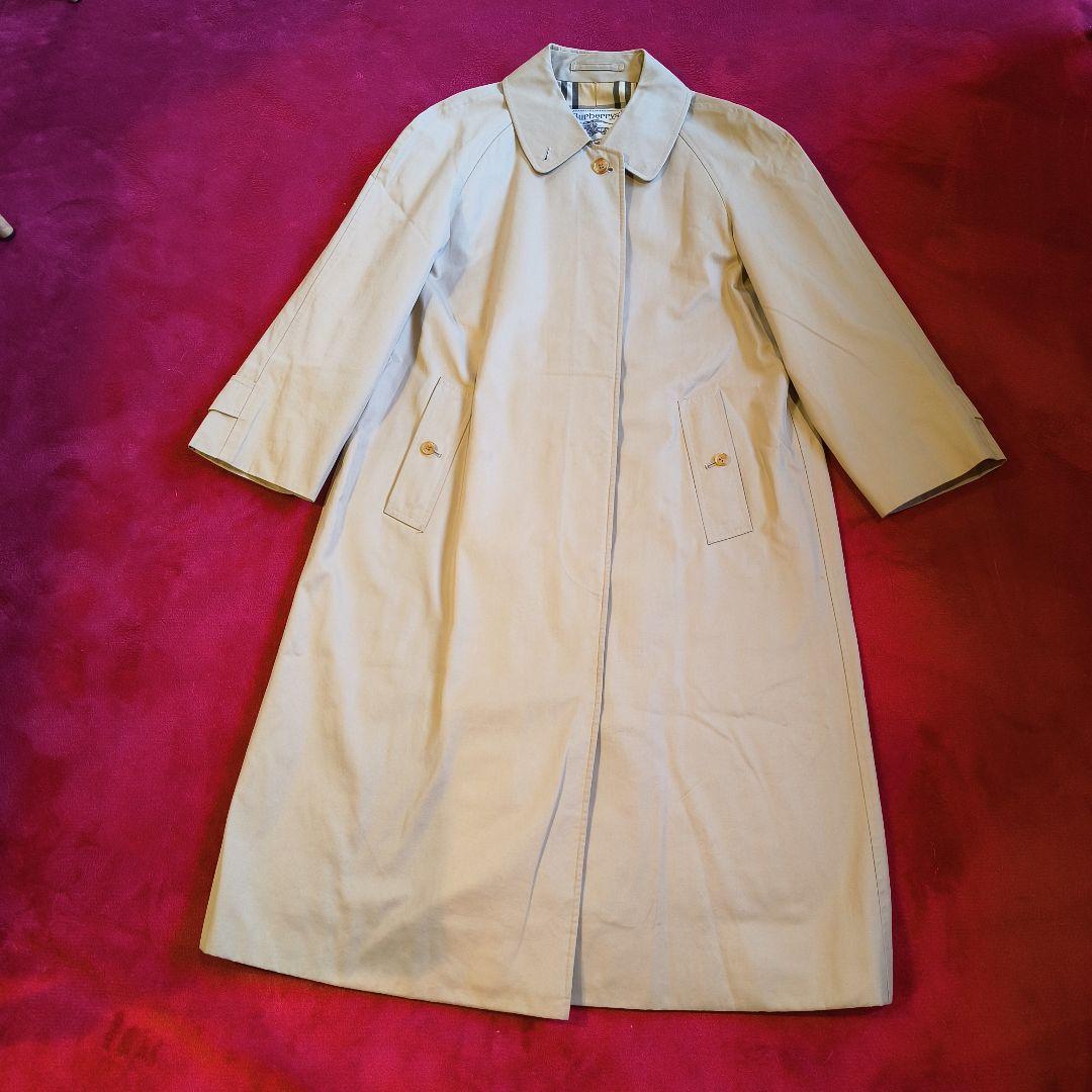 Burberrys ステンカラーコート90年代 　ベージュ×ノバチェック11AR