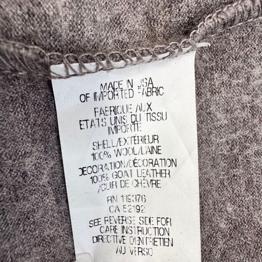 USA製《HELMUT LANG》ショールカラーカーディガン(S)グレー 羊革