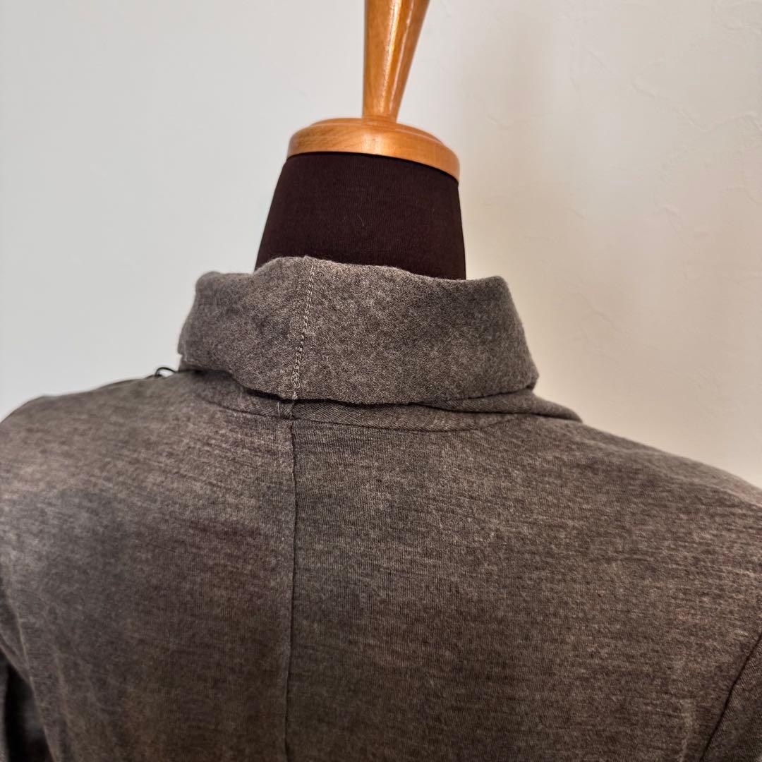 USA製《HELMUT LANG》ショールカラーカーディガン(S)グレー 羊革