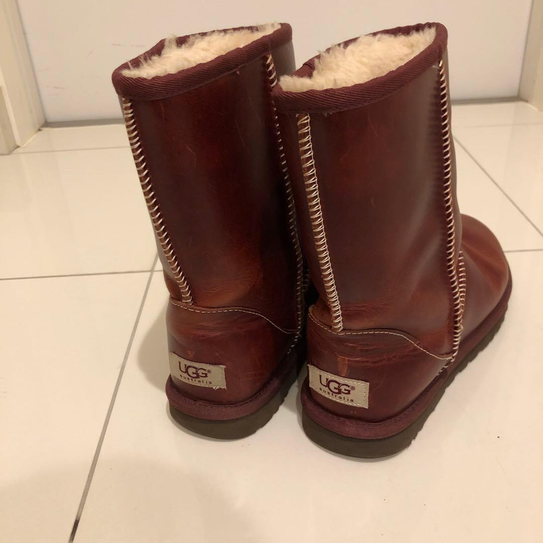 586☆ UGG ムートンブーツ レザーブーツ 25レディー