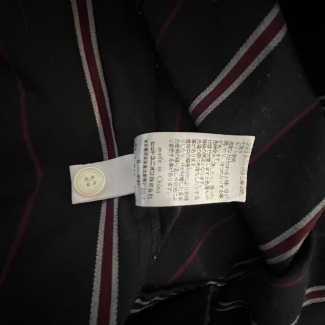 FRED PERRY フレッドペリー ストライプシャツドレス　ワンピース　紺