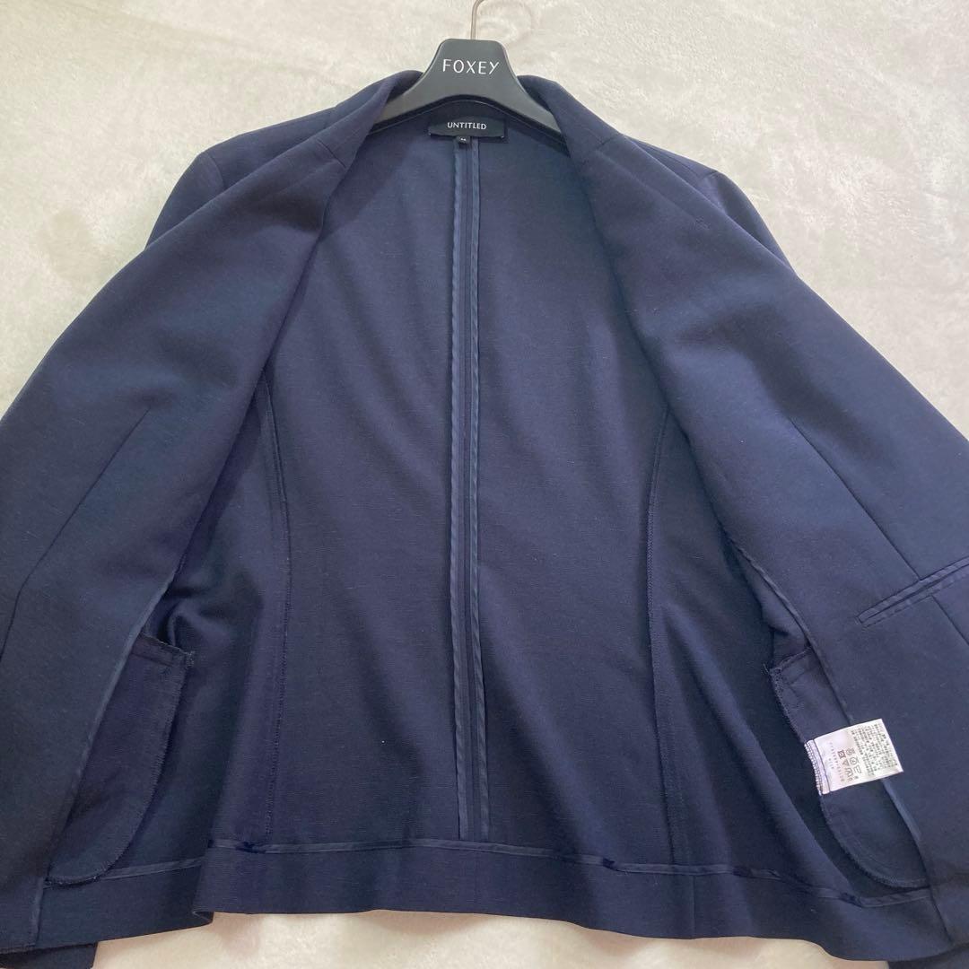極美品　untitled 44 クリスピーオックスジャケット　紺