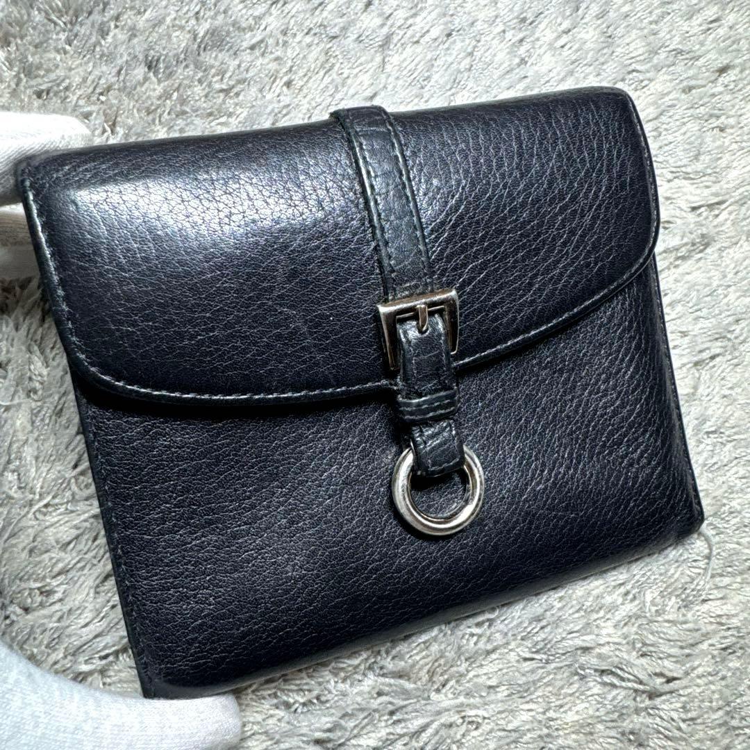 PRADA プラダ 三つ折り財布 レザー 本革 ブラック