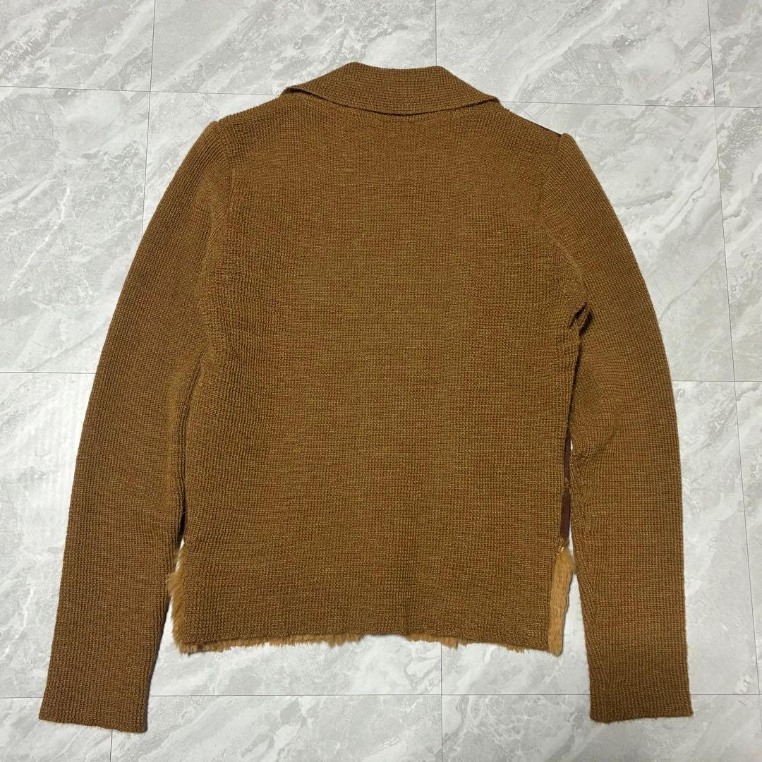 80s vintage アルパカ×ラビットファー ウエスタン風ニットジャケット