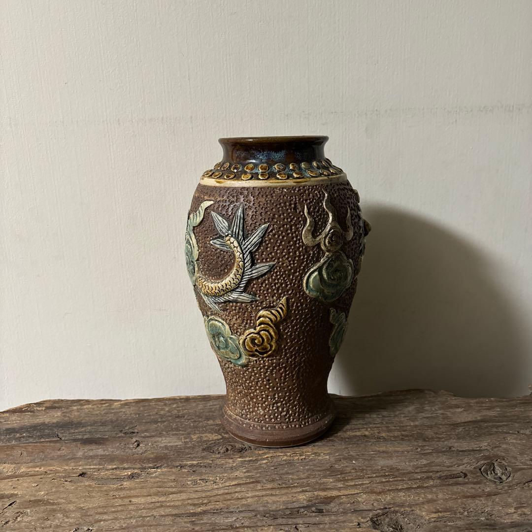 琉球古典焼　壺　壺屋焼　沖縄　古美術.骨董品.アンティーク.検:李朝
