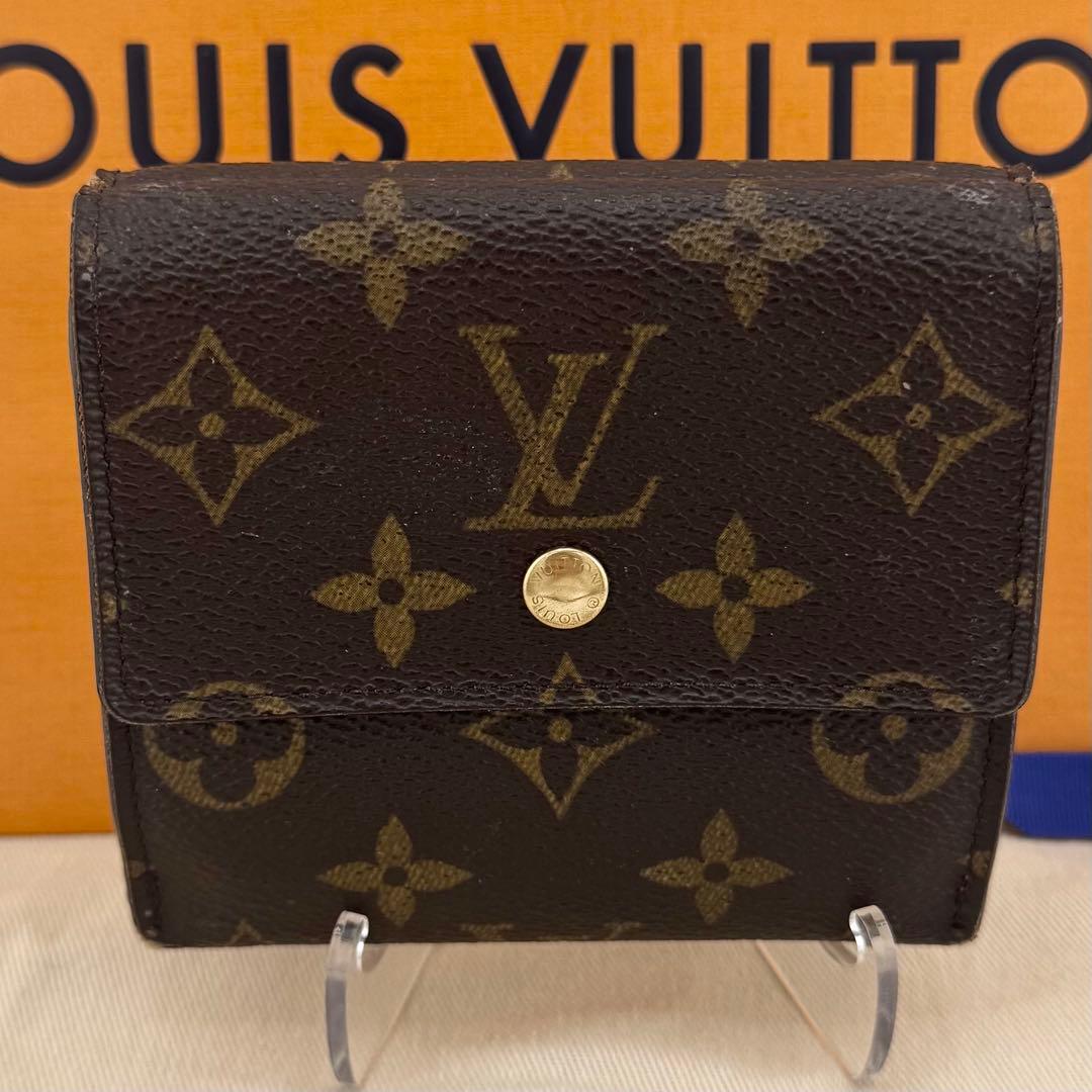 【美品】 ルイヴィトン ポルトモネビエカルトクレディ モノグラム 三つ折り財布