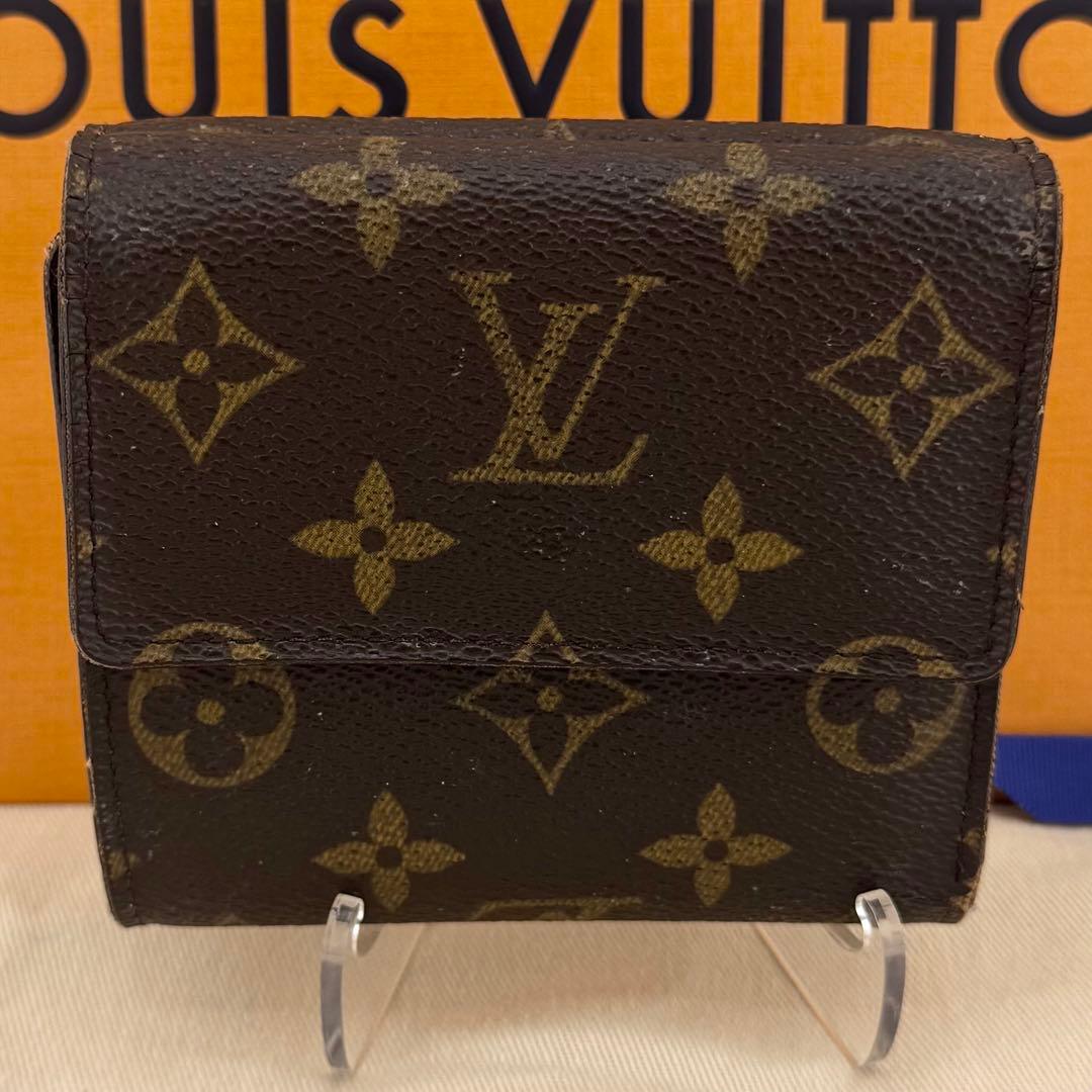 【美品】 ルイヴィトン ポルトモネビエカルトクレディ モノグラム 三つ折り財布