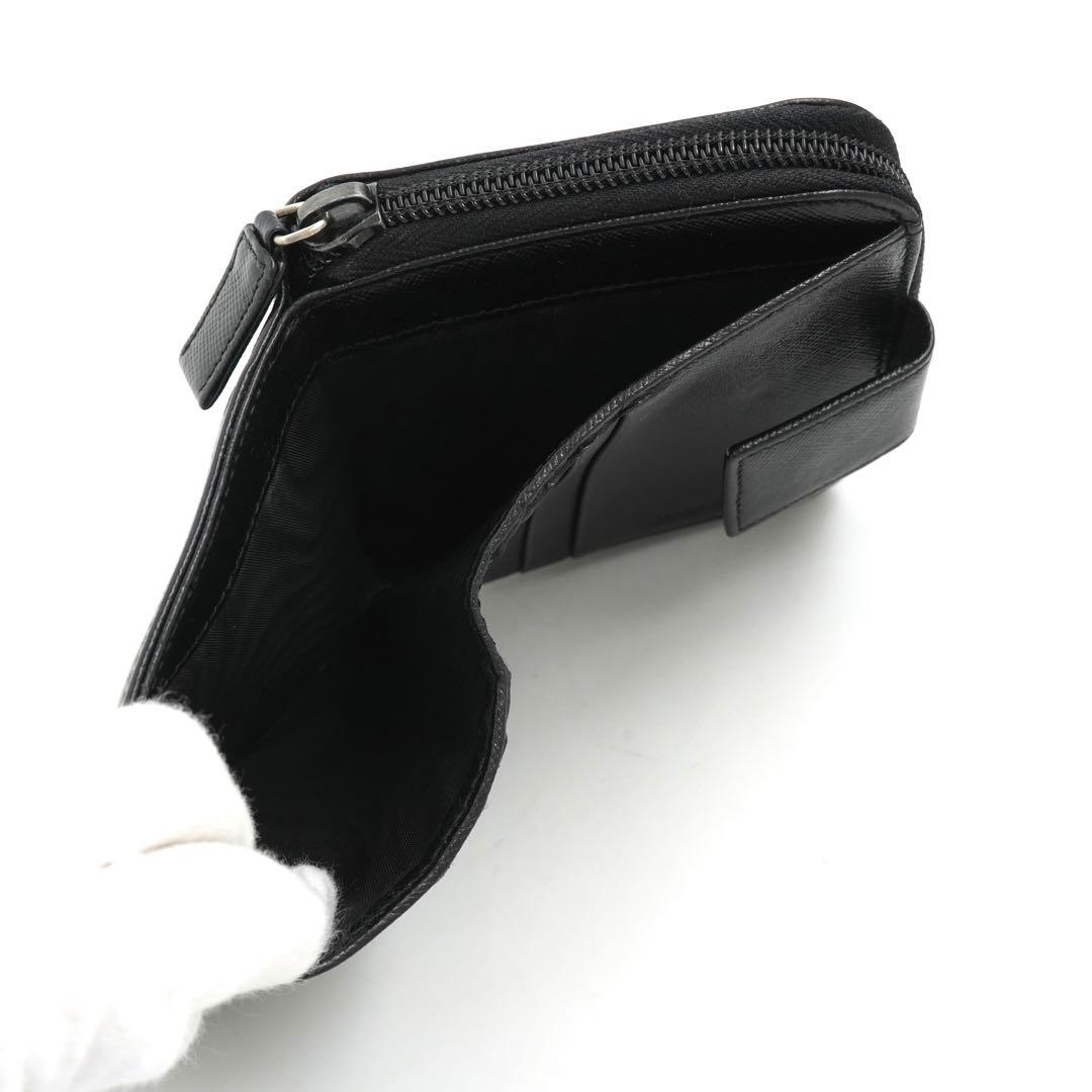 ✨未使用展示品✨　PRADA ミニ財布　サフィアーノレザー　トライアングル　黒色