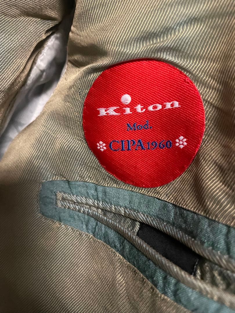 Kiton CIPA1960 46 9R グレーグリーン テーラードジャケット