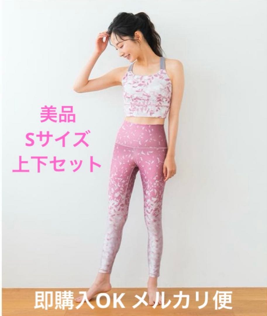 2度着用美品 リーフバッククロスブラトップ リーフパネルレギンス Sサイズセット