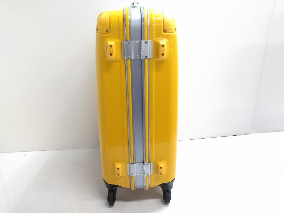 イエロー ハードケース スーツケース キャリーケース Lサイズ 82L 鍵付 ◇