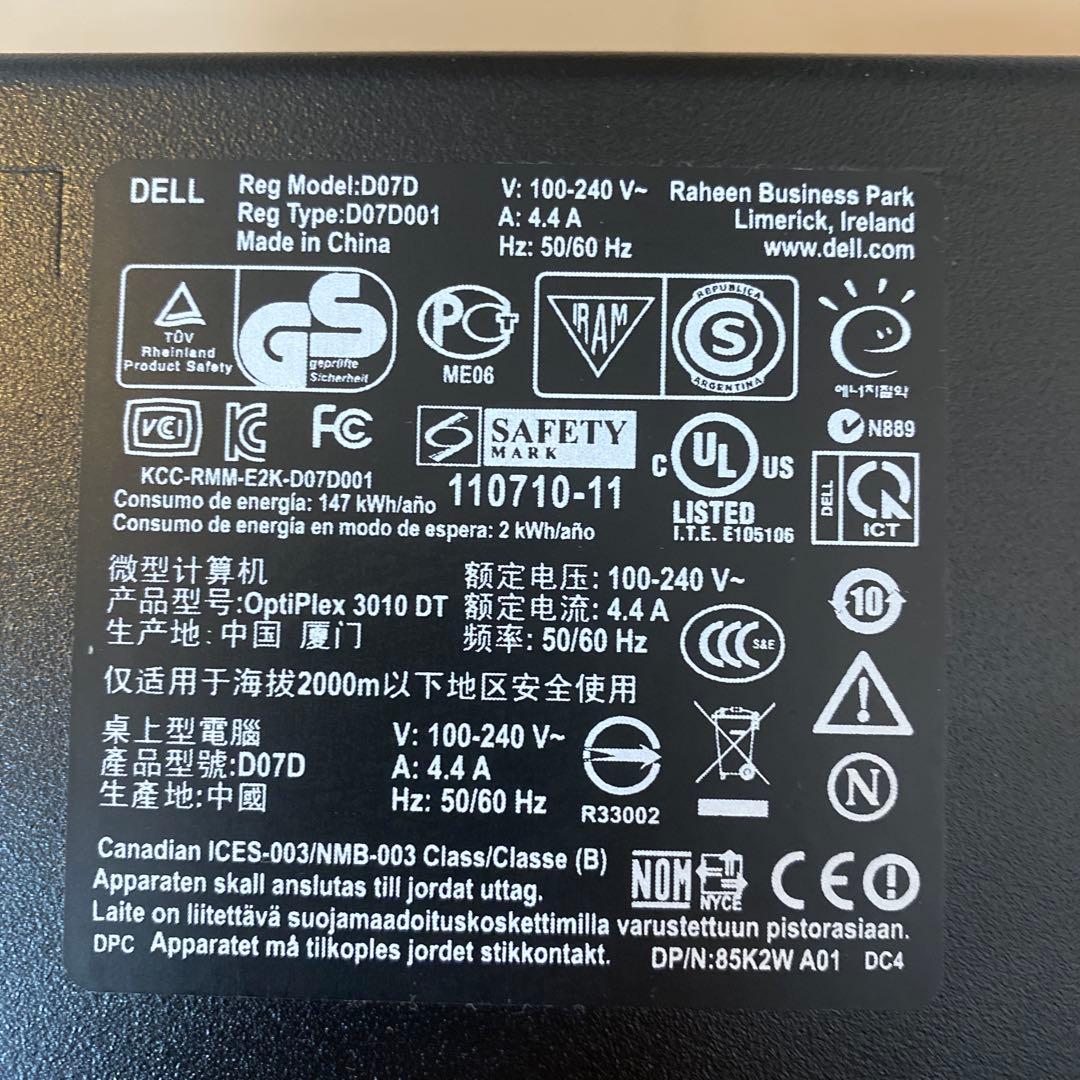 Windowsデスクトップ DELL OptiPlex 3010 i5/4GB/500G/Windows7